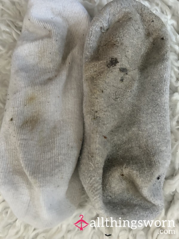 Very Dirty And Worn In Ankle Socks