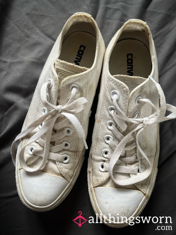 Very Dirty And Worn White Converse Trainers