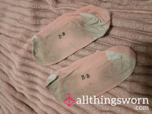 Very Dirty Pink Ankle Socks  Worn 2 Days