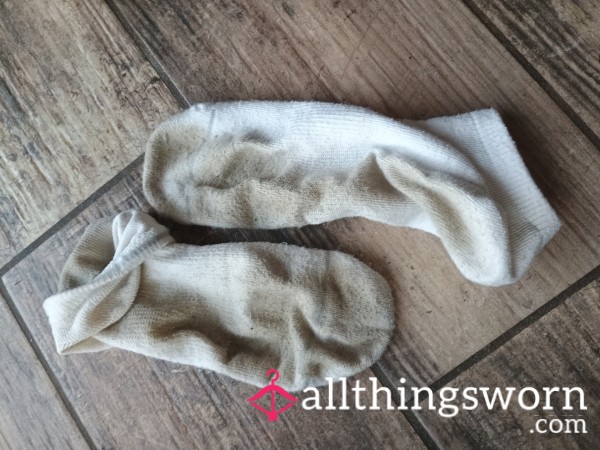 Very Dirty, Stinky   White Ankle Socks