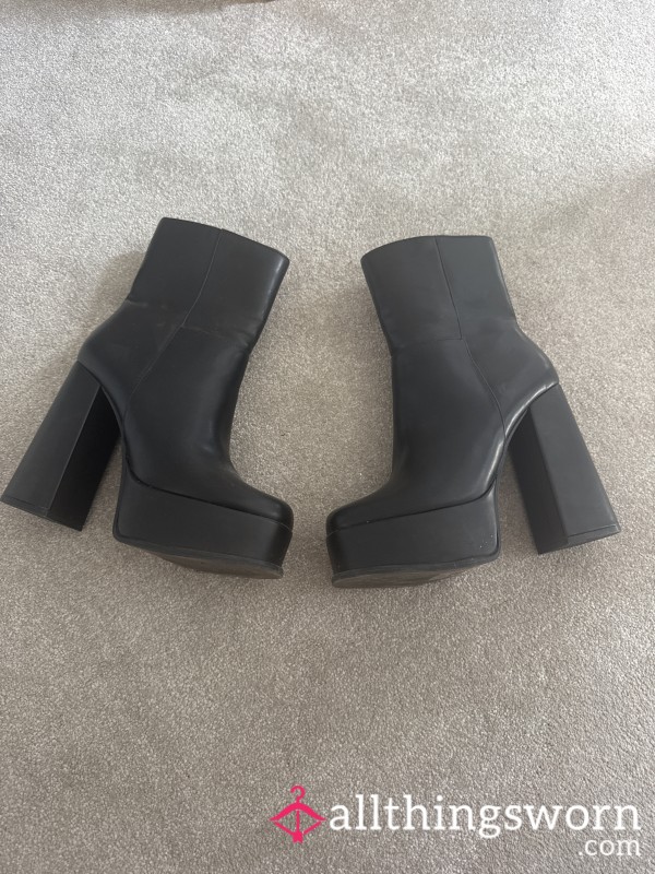Very High, Black, Platform Boots