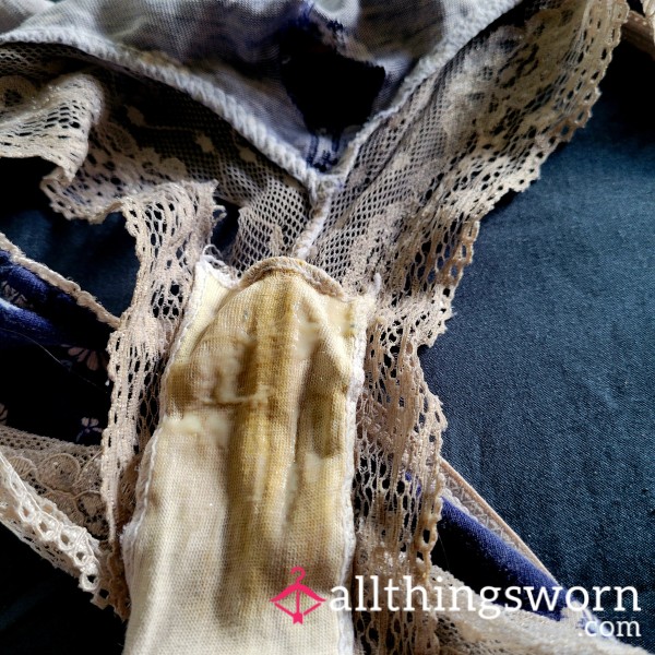 Very Old And Very Worn Discharge Soaked Panties (Zoom In For Goodness)