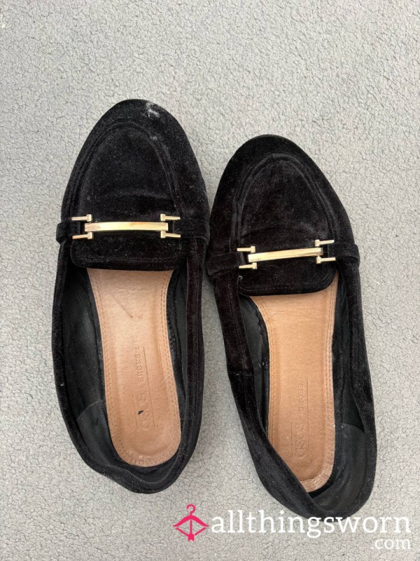 Very Old And Worn Black Dolly Shoes