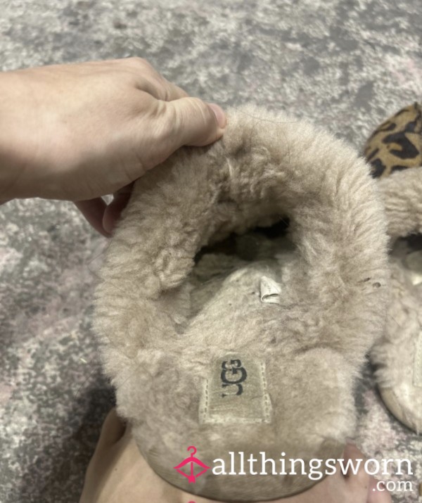 Very Old And Worn In Imprinted Slippers