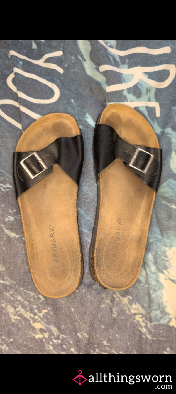 Very Old Black Primark Style Birkenstocks