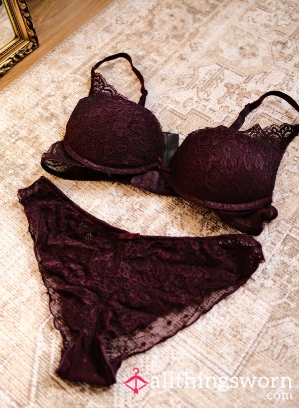 Very Old Bra And Panties Set, 48hr Wear 💜