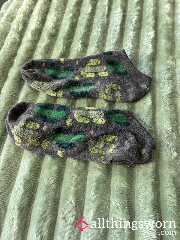 Very Old Cactus Patterned Ankle Socks