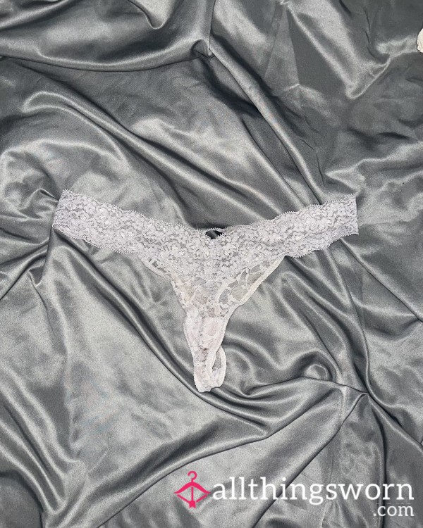 VERY OLD Lace Purple Thong