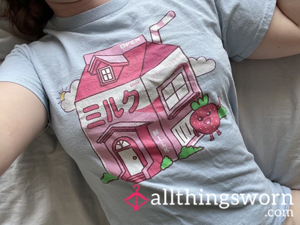 Very Old Size S Strawberry Milk Night/Gym Shirt