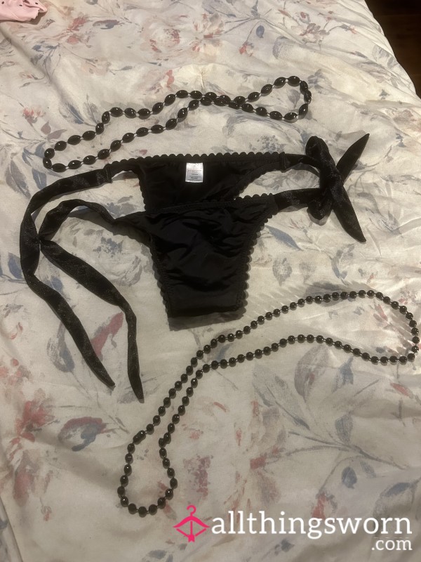 Very S**y, Silky, Cheeky Black Panties With Adjustable Ties