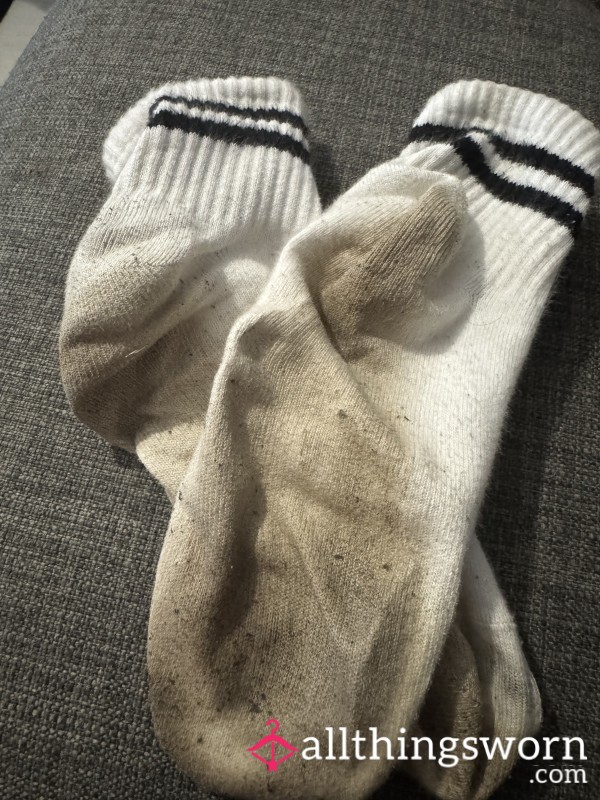 Very Smelly Sweaty White Crew Socks