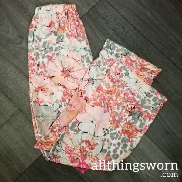 Well Worn Lounge Pants SOFT Flowers Size XS High Waist