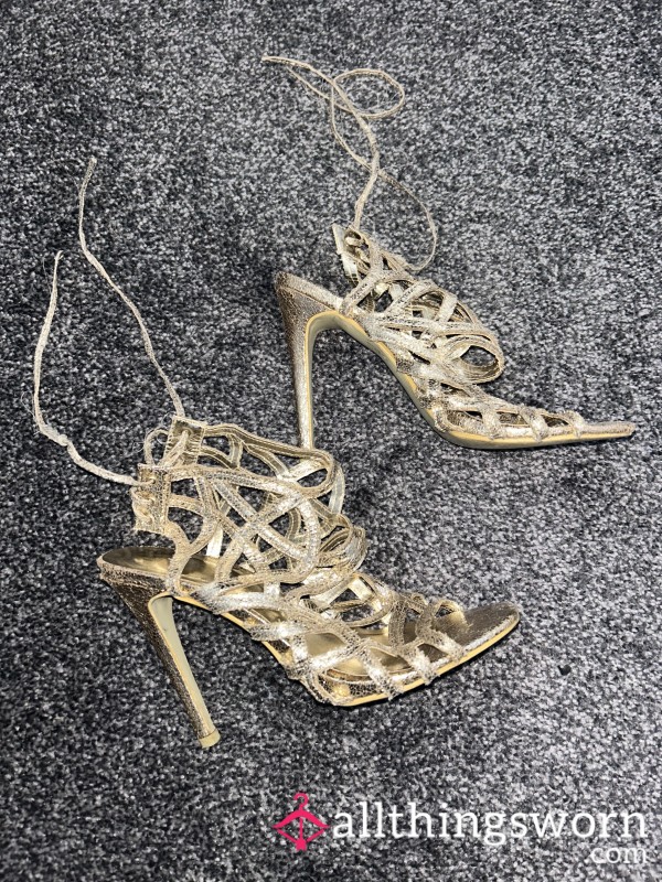 Very Used, Gold Strappy Sandals