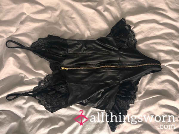 Very Used Leather Bodysuit Lingerie