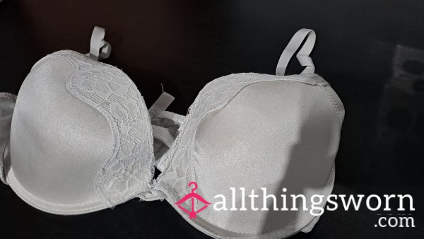 Very Used & Old Light Grey Bra - 36C *24 Hour Wear If Wanted + Images*