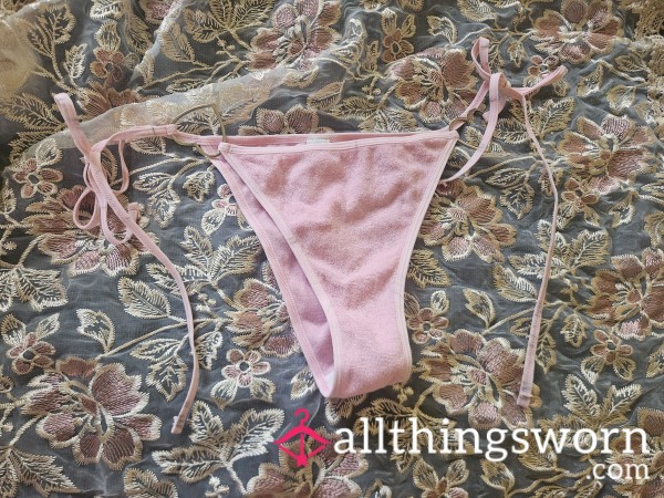Very Used Terry Bikini Heart Pink Panties