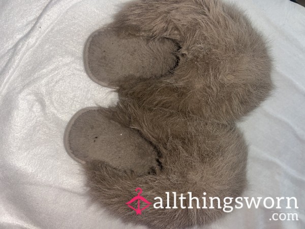 Very Well Loved Fluffy Slippers What Have Had Plenty Of Wear 8 Months+