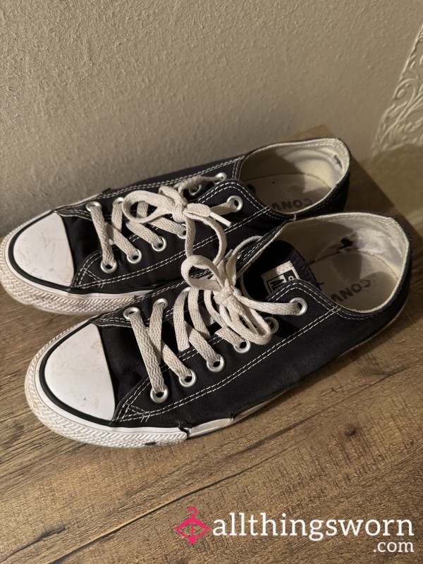 Very Well Worn Black Converse Size 6