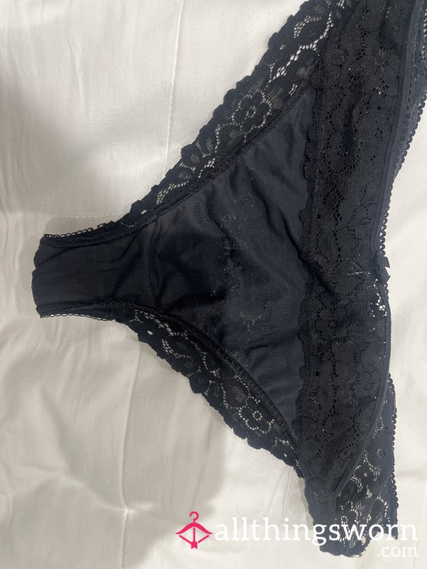 Very Well Worn Black Panties. Worn On LHR-LAS And Back. Worn For 30hrs. Free UK Postage