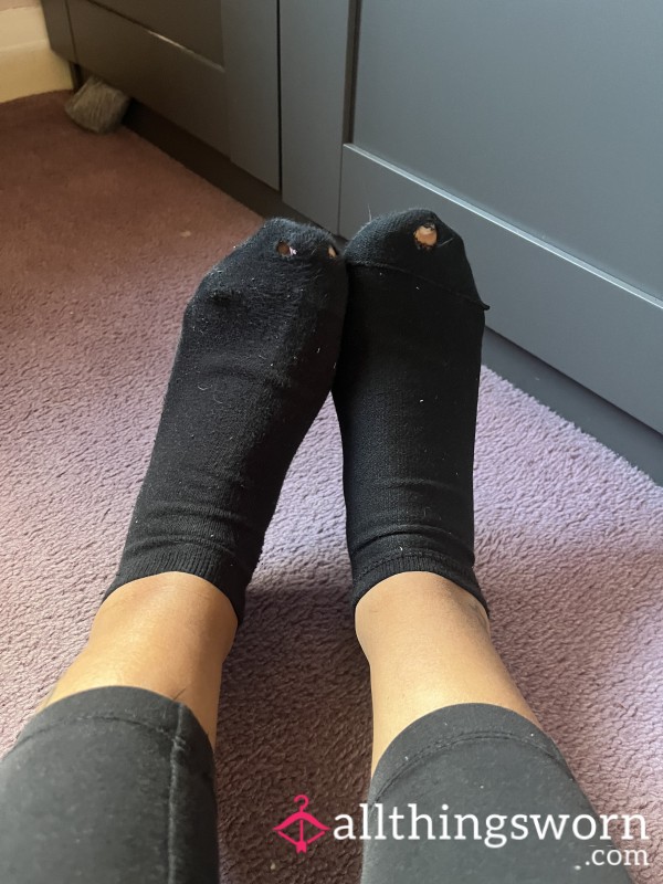 Very Well Worn Black Trainer Socks