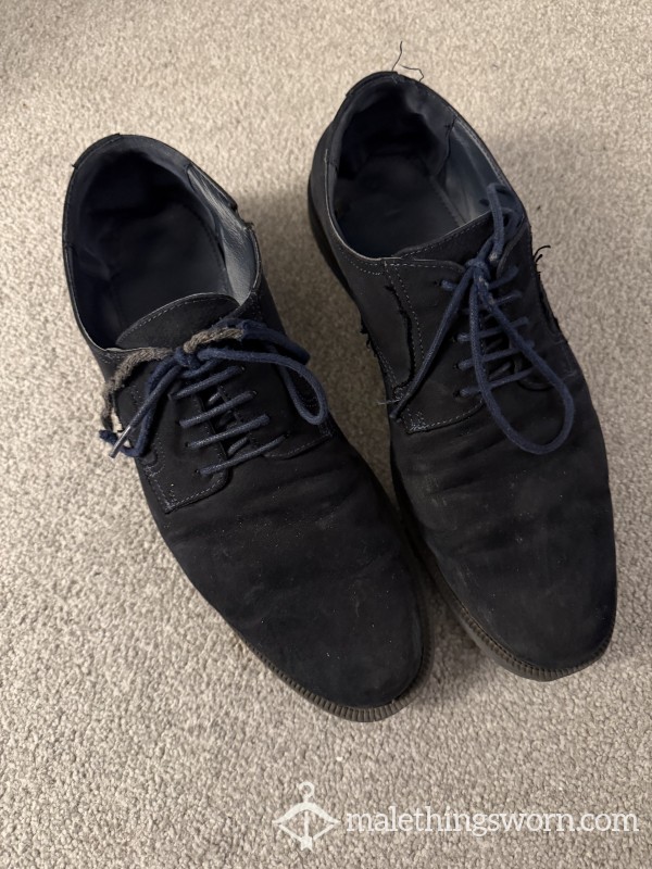 REDUCED £20 - Very Well Worn Blue Suede Work Shoes