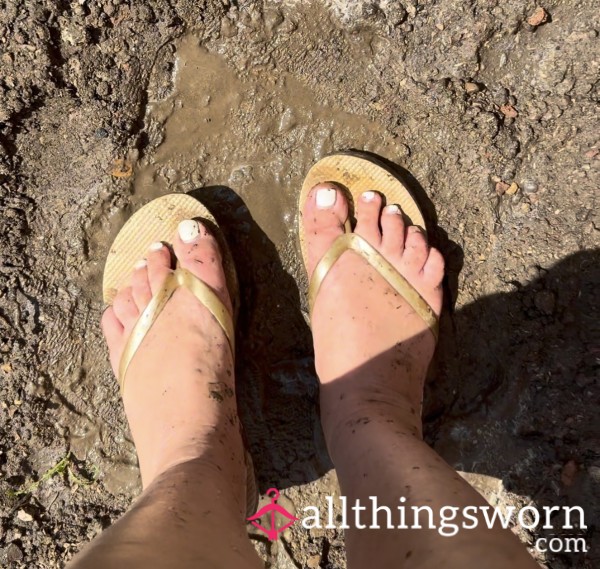 Very Well Worn Dirty Flip Flops
