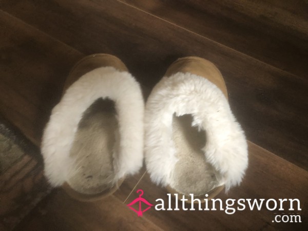 VERY Well Worn Fluffy Slippers