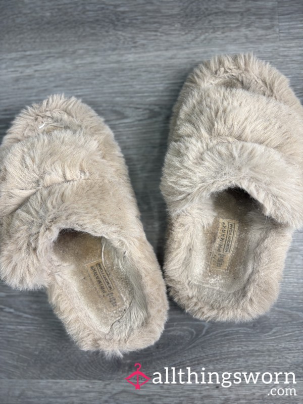 Very Well Worn Fluffy Slippers
