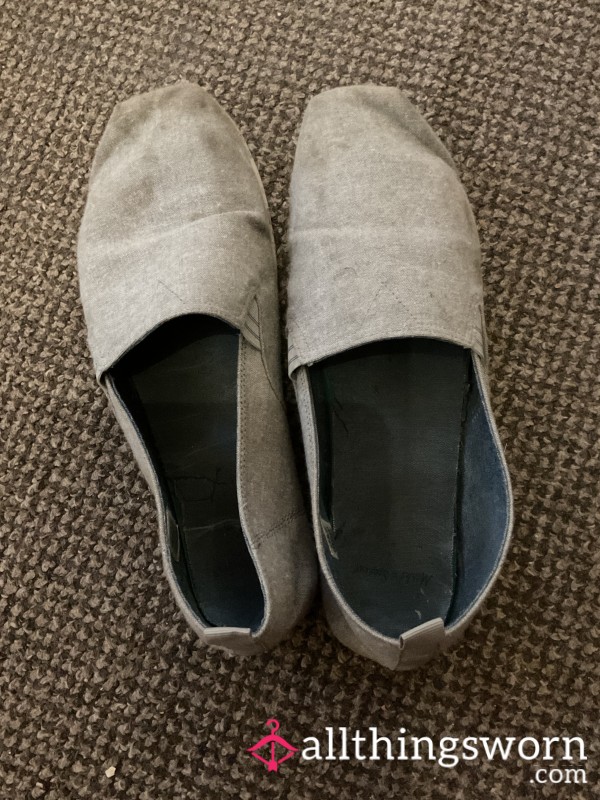 Very Well Worn Grey Espadrilles - Uk Size 10