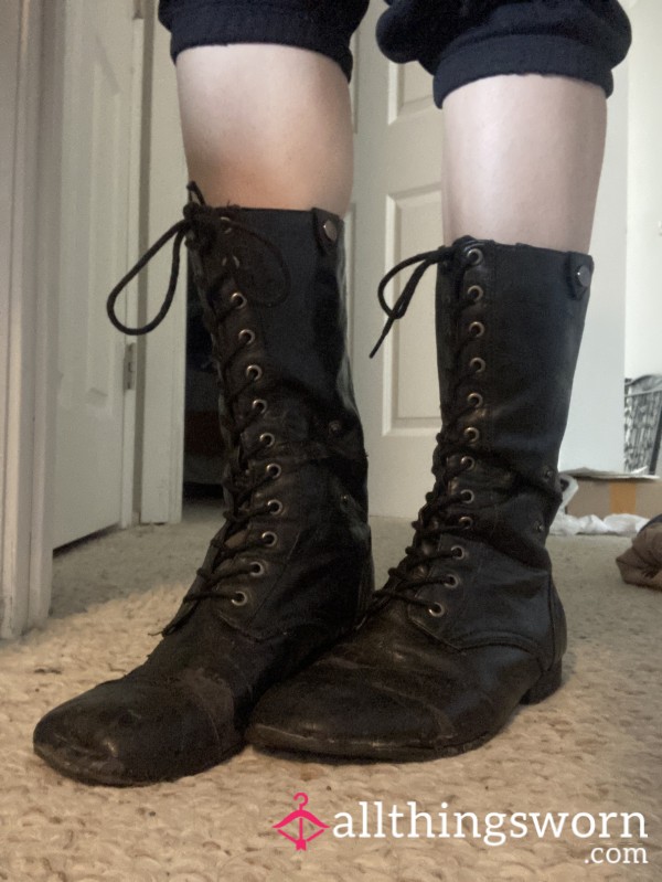 VERY Well-Worn Lace Up Boots