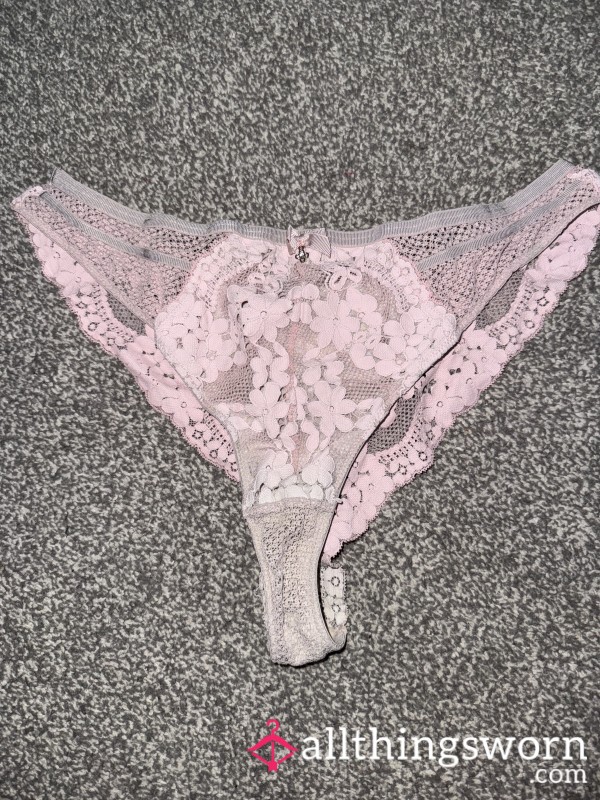 Very Well Worn Pink Lace Panties