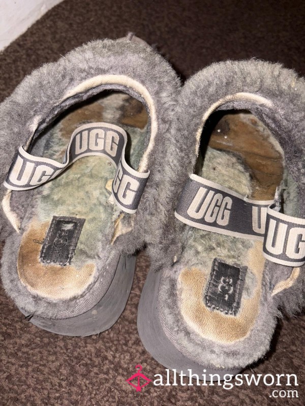 VERY Well Worn Platform Ugg Slippers