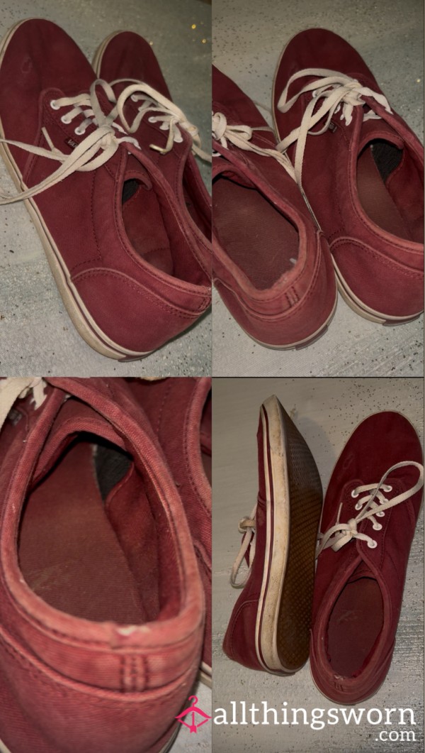 *SOLD* VERY Well Worn Red Vans ❤️