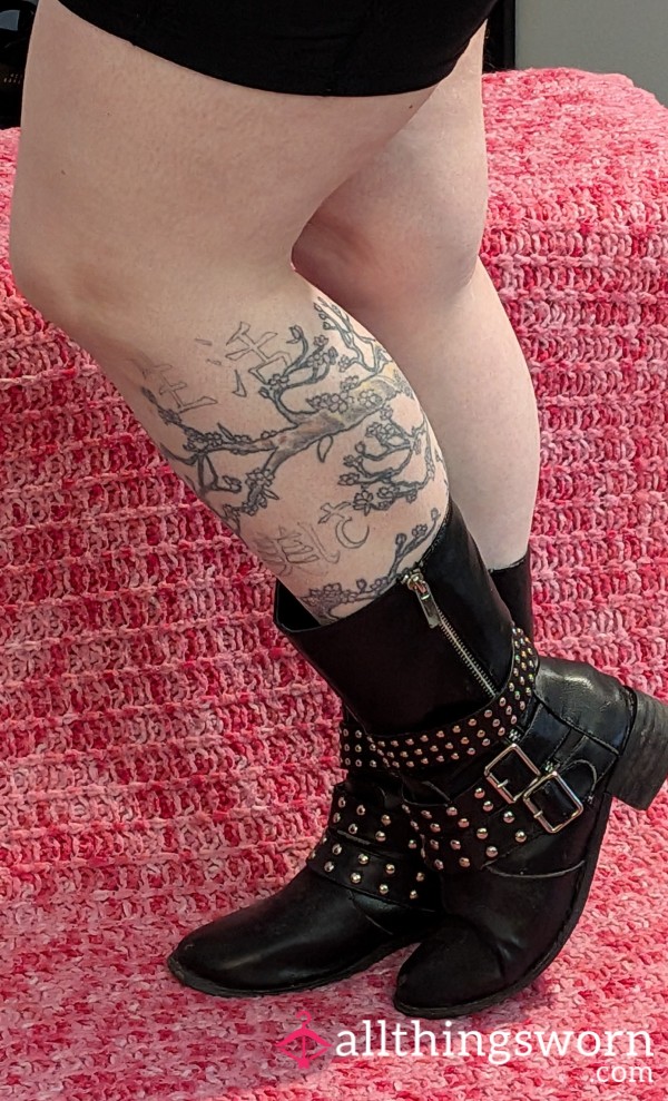 Very Well-worn Studded Boots