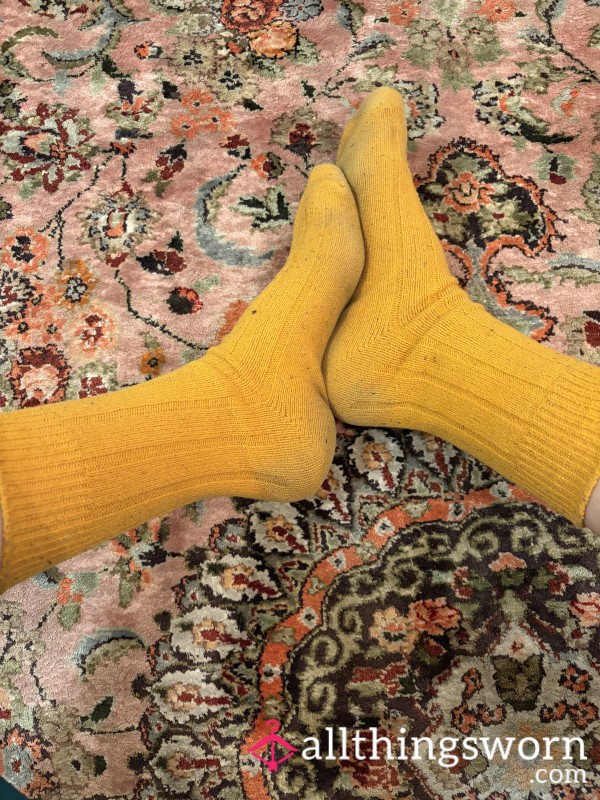 Very Well Worn Yellow Socks