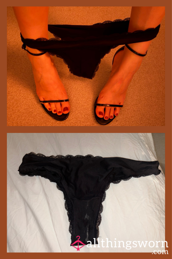Very Wet Black Lace Panties
