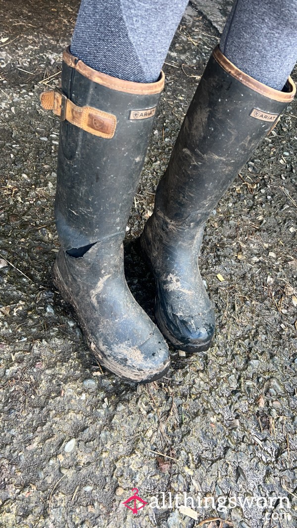 Very Worn Ariat Wellies From The Stables