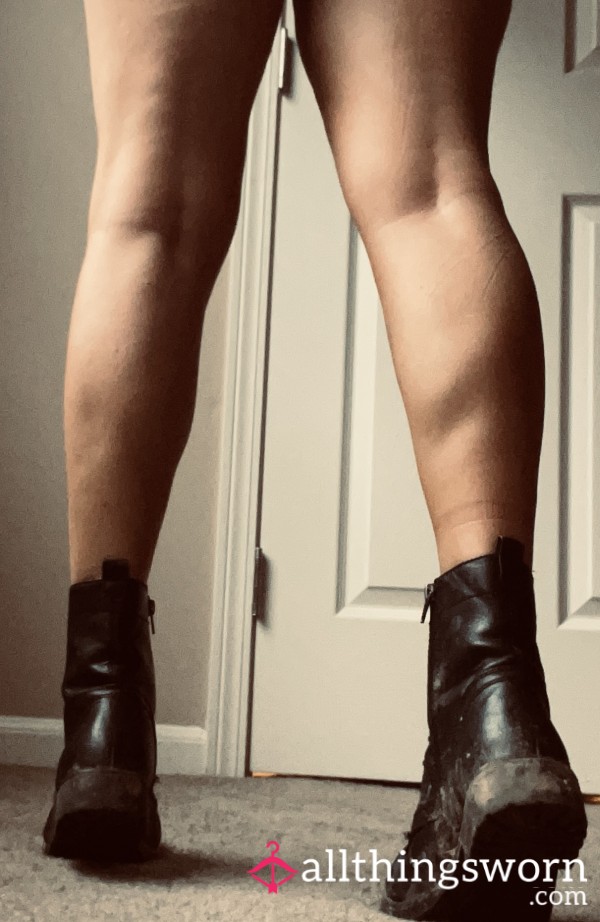 Very Worn Black Boots