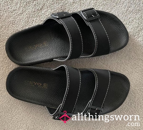 Very Worn Black Sandals