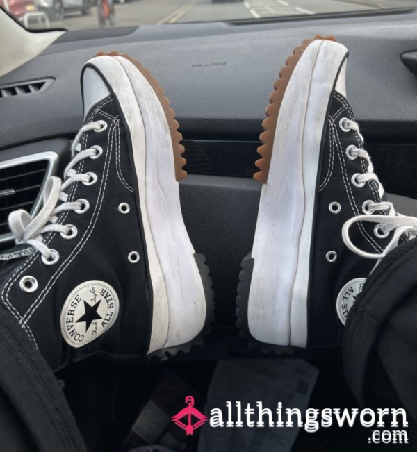 Very Worn Black Sweaty Converse