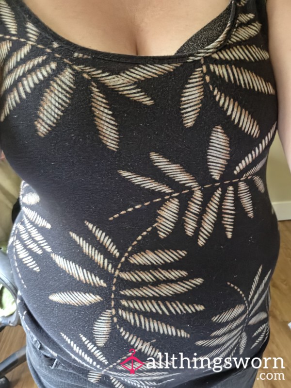 Very Worn Black Tank With Accents Size Extra Large