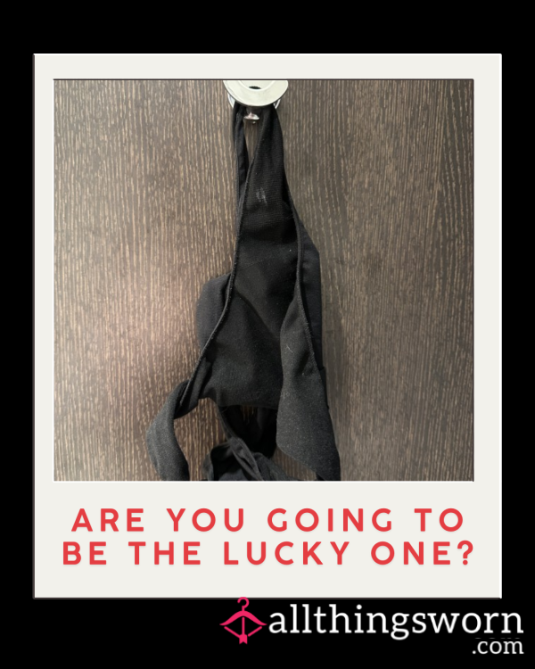 Very Worn Black Thong – Heavy Use 🖤 (UK 16/L + Delivery Included)
