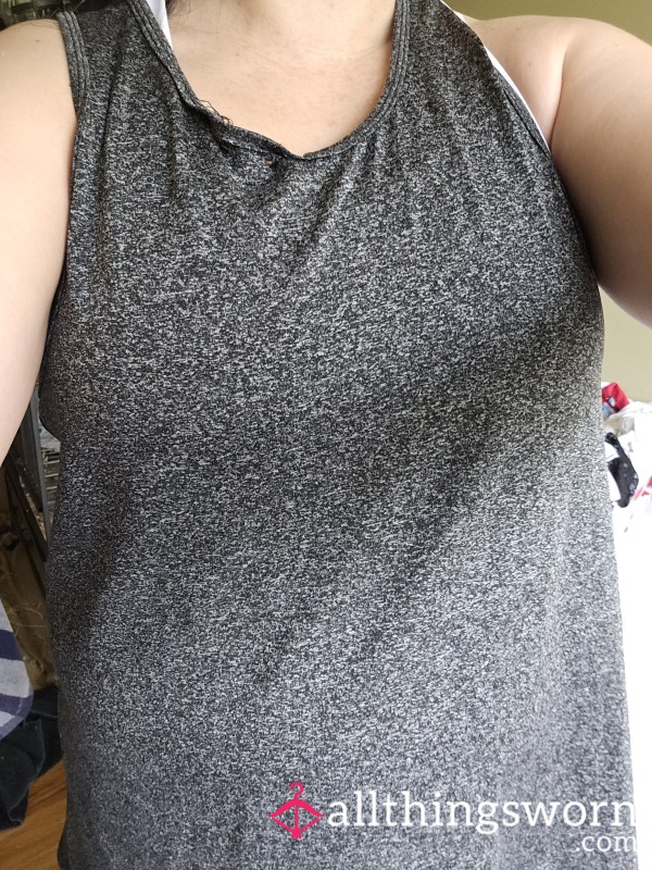 Very Worn Black Work Out Tank 1 Xl