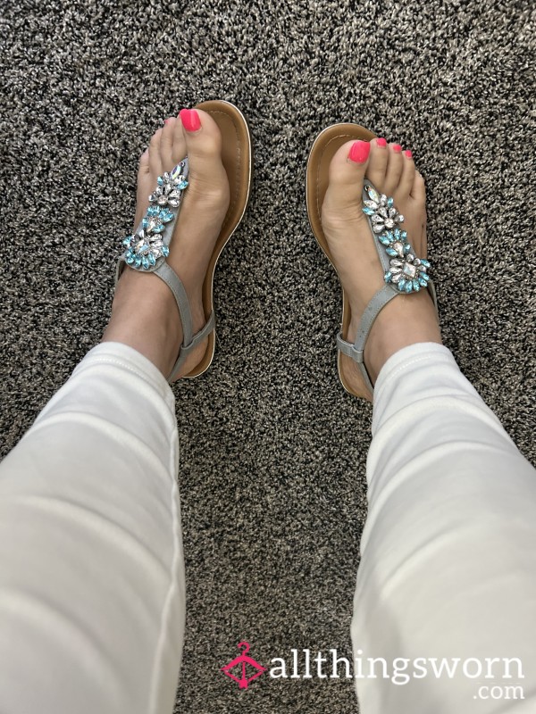 Very Worn Blue Sandals 🥵🥵