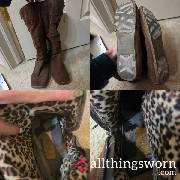 Very Worn Brown Suede Boots