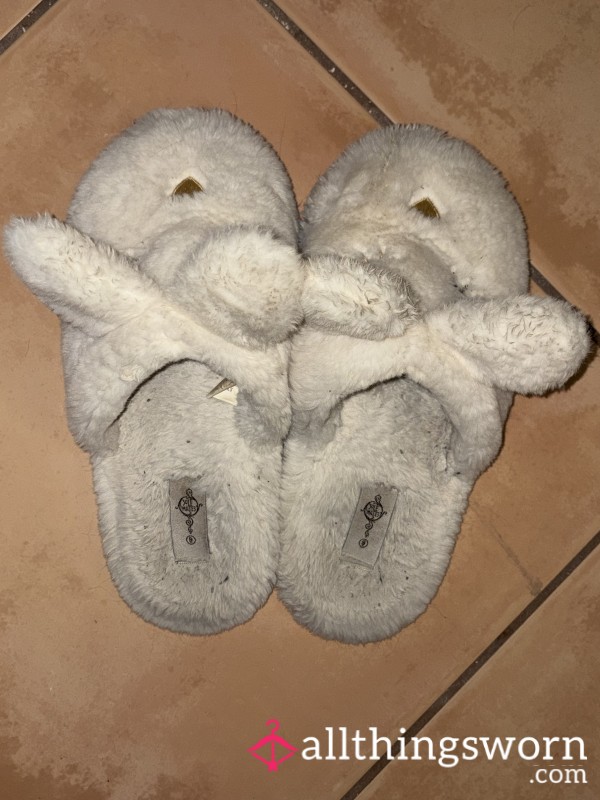 Very Worn Bunny Slippers