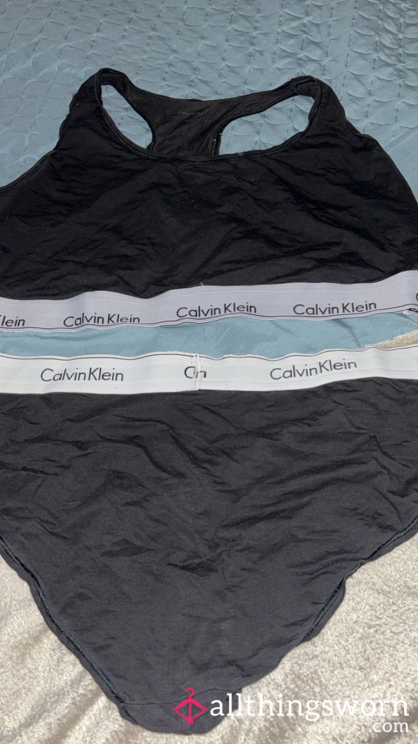 Very Worn Calvin Klein Bra And Panties