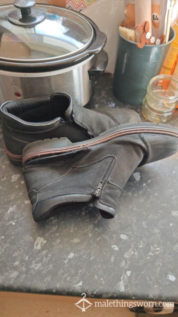 Very Worn Falling A Part Work Shoes
