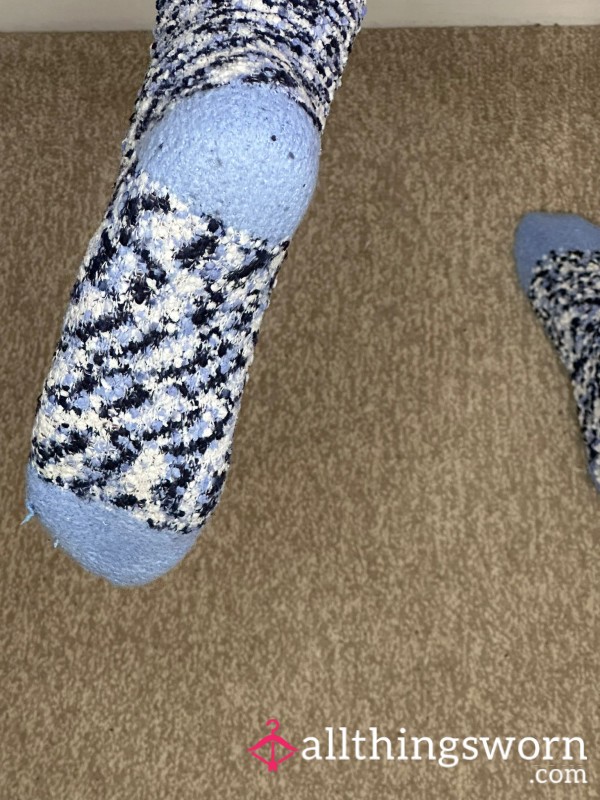 Very Worn Fluffy Bed Socks - Not Washed In A Long Time