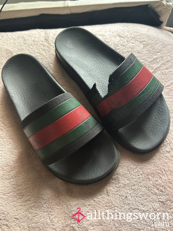 Very Worn Genuine Gucci Sliders